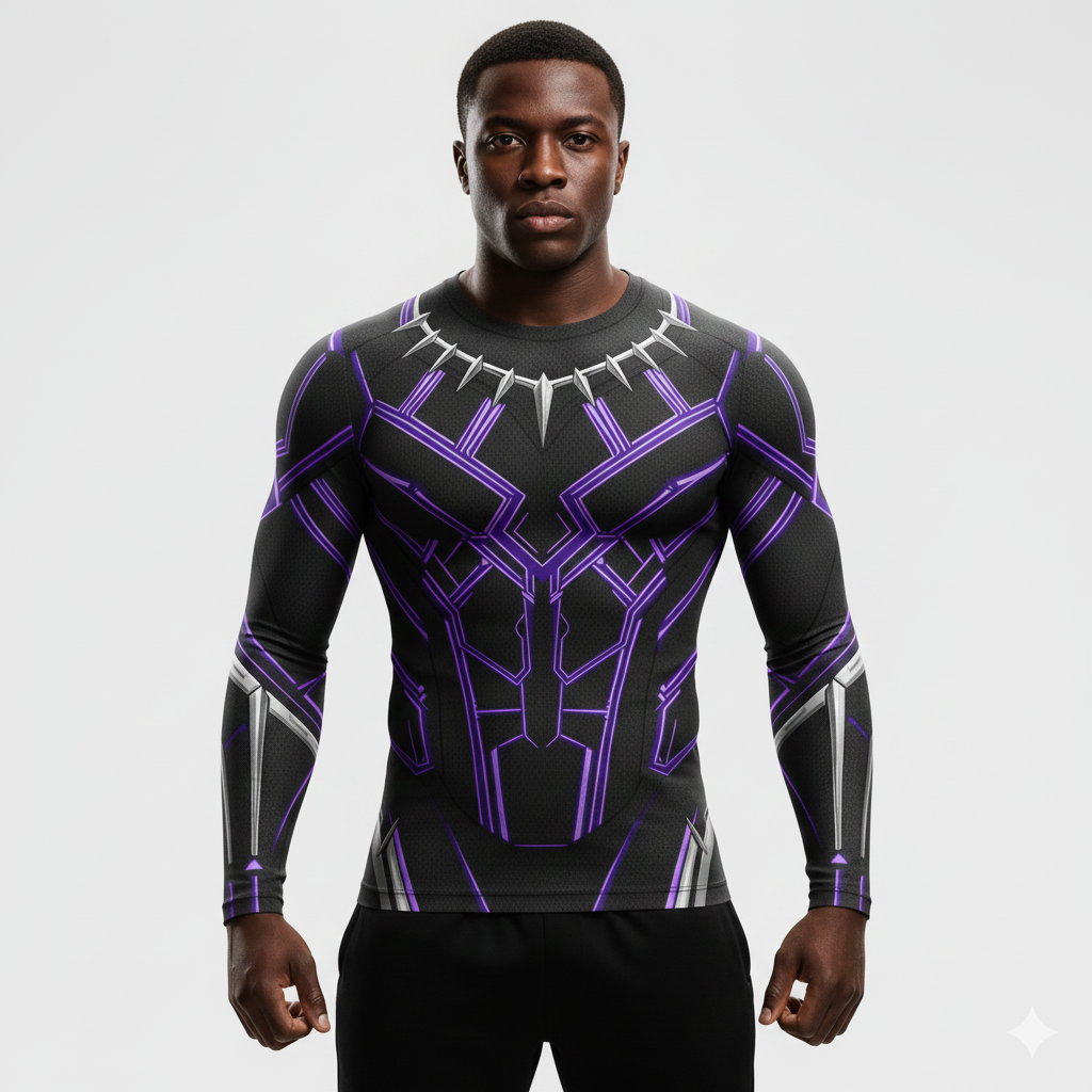 Black Panther Vibranium Weave Compression T-Shirt