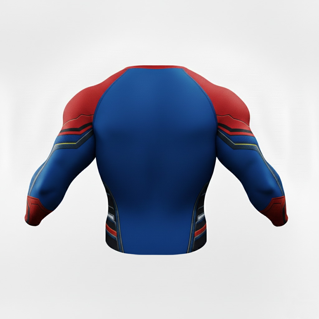 Athletic Fit Superhero Performance Tee (Blue & Red)