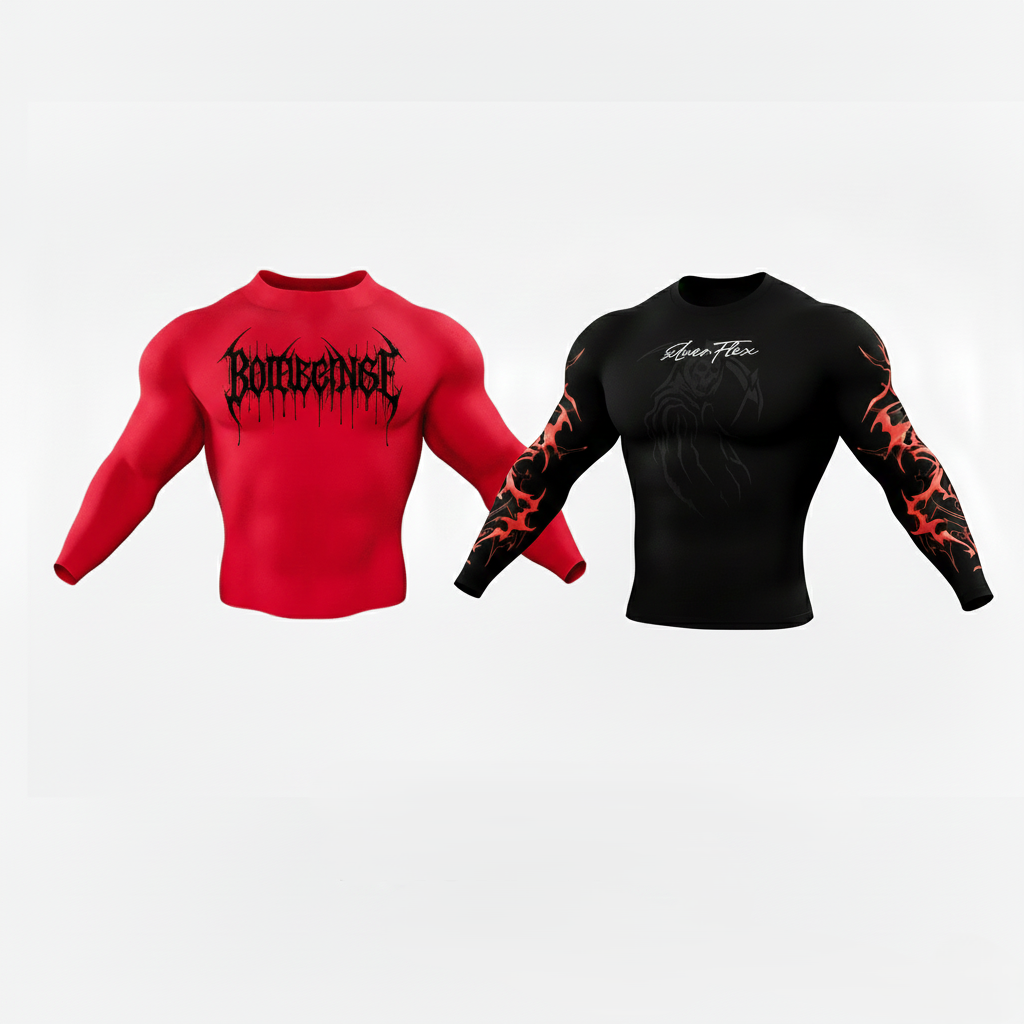 Pack of 2 Bloodrage & Venom High Neck Compression Tshirt Full Sleeve
