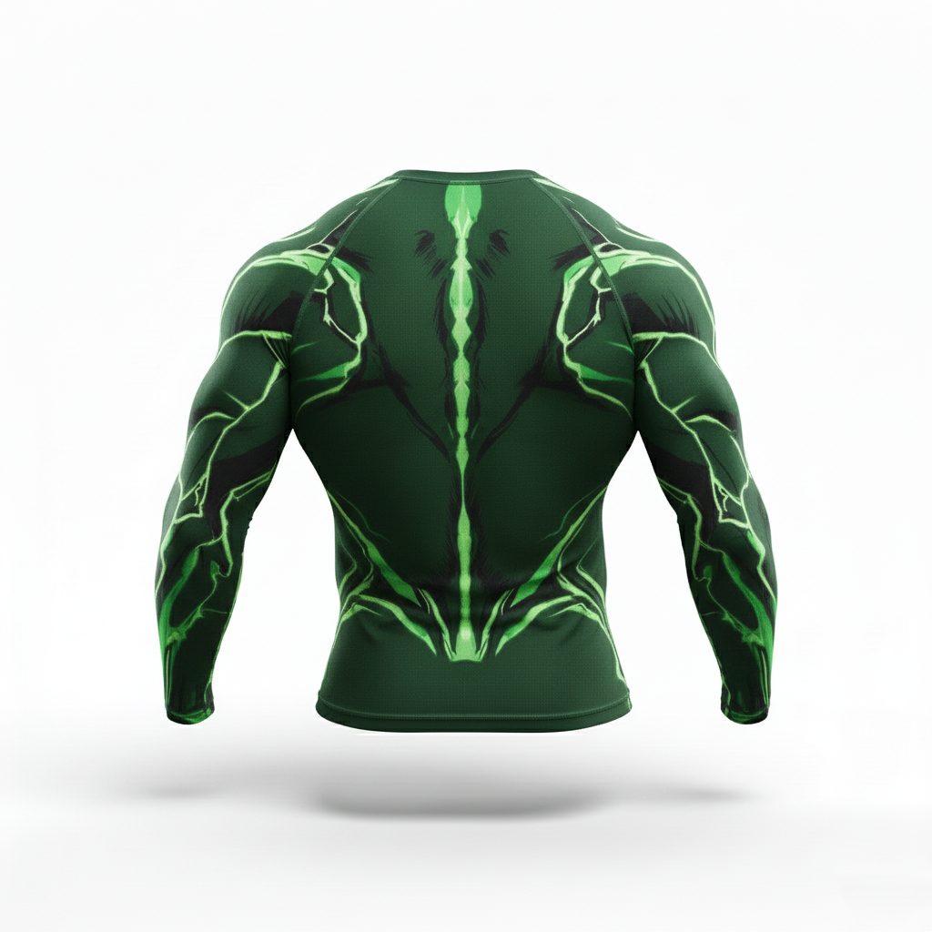 Raging Thunder Full-Sleeve Rash Guard (Hulk Green)